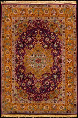 Lahore Carpet with the rarte purple ground