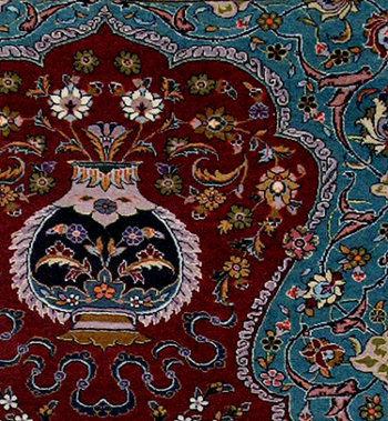 detail of prayer rug